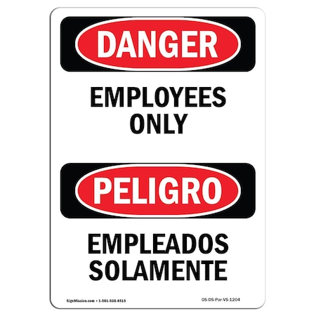 OSHA Danger, 12 Height, 18 Width, Decal